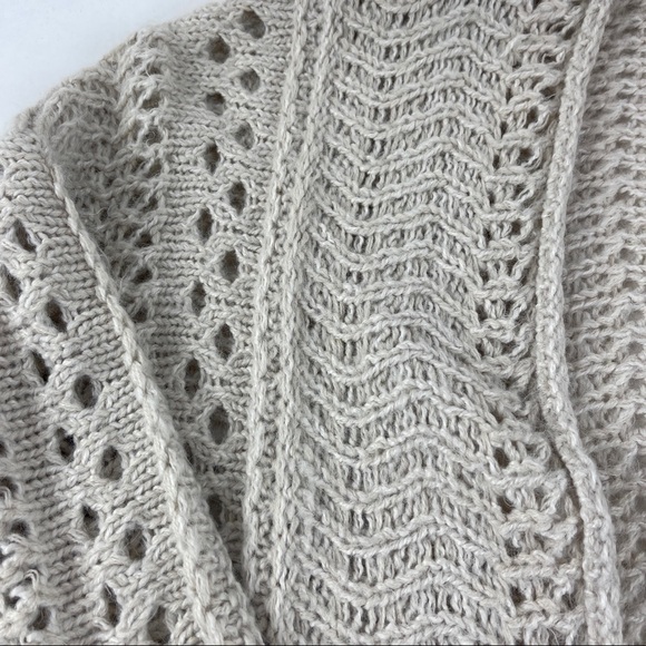 Final Touch Womens Cardigan Open Front Loose Knit Beige S/M - Picture 4 of 7
